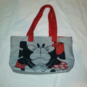 Disney Gray and Red Tote Bag Mickey And Minnie